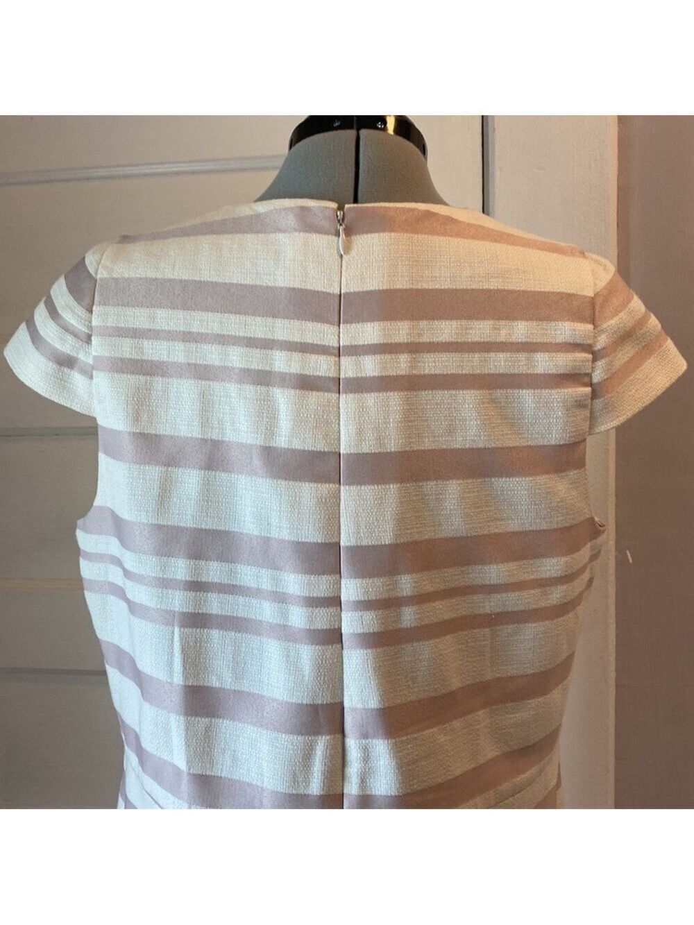 J. Crew Cap Sleeve Striped Dress, Size 12 - Picture 8 of 16